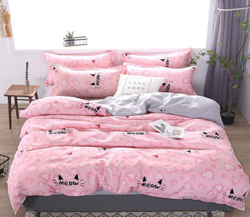 3D Pink Love Dark Flower 13075 Bed Pillowcases Quilt