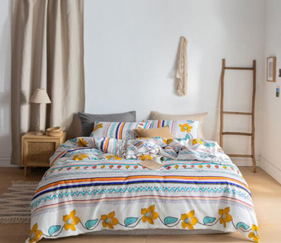 3D Yellow Flower Totem 30049 Bed Pillowcases Quilt