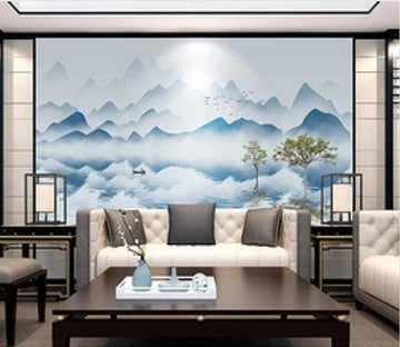 3D Mountain Cloud 351 Wall Murals Wallpaper AJ Wallpaper 2 
