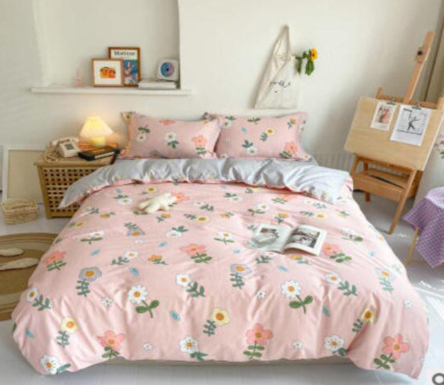 3D Pink Bottom Floret 17003 Bed Pillowcases Quilt