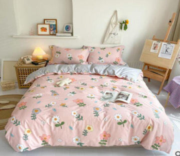 3D Pink Bottom Floret 17003 Bed Pillowcases Quilt