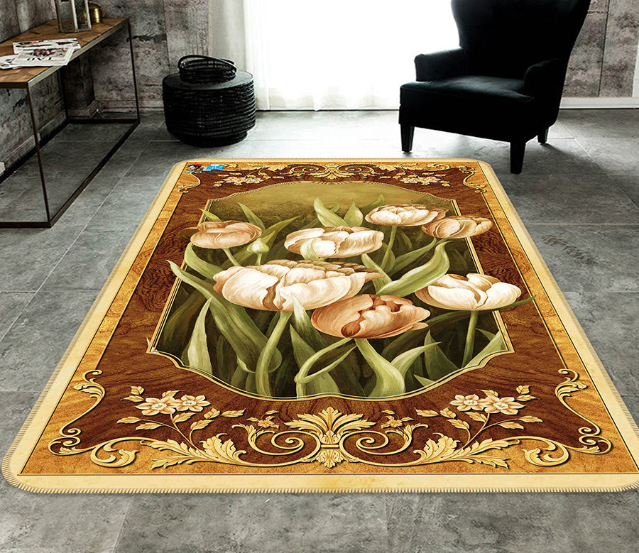 3D Flowers 66157 Non Slip Rug Mat