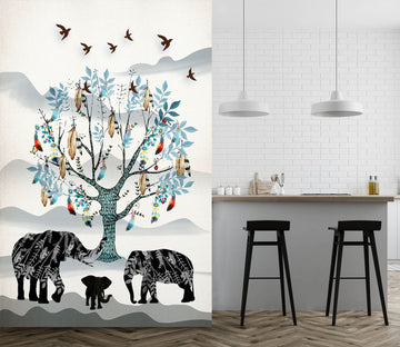 3D Baby Elephant Family 051 Wall Murals Wallpaper AJ Wallpaper 2 