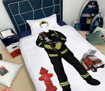 3D Fire Brigade Clothing 66131 Bed Pillowcases Quilt