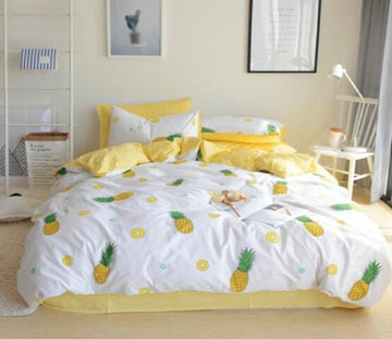 3D Yellow Pineapple 20327 Bed Pillowcases Quilt