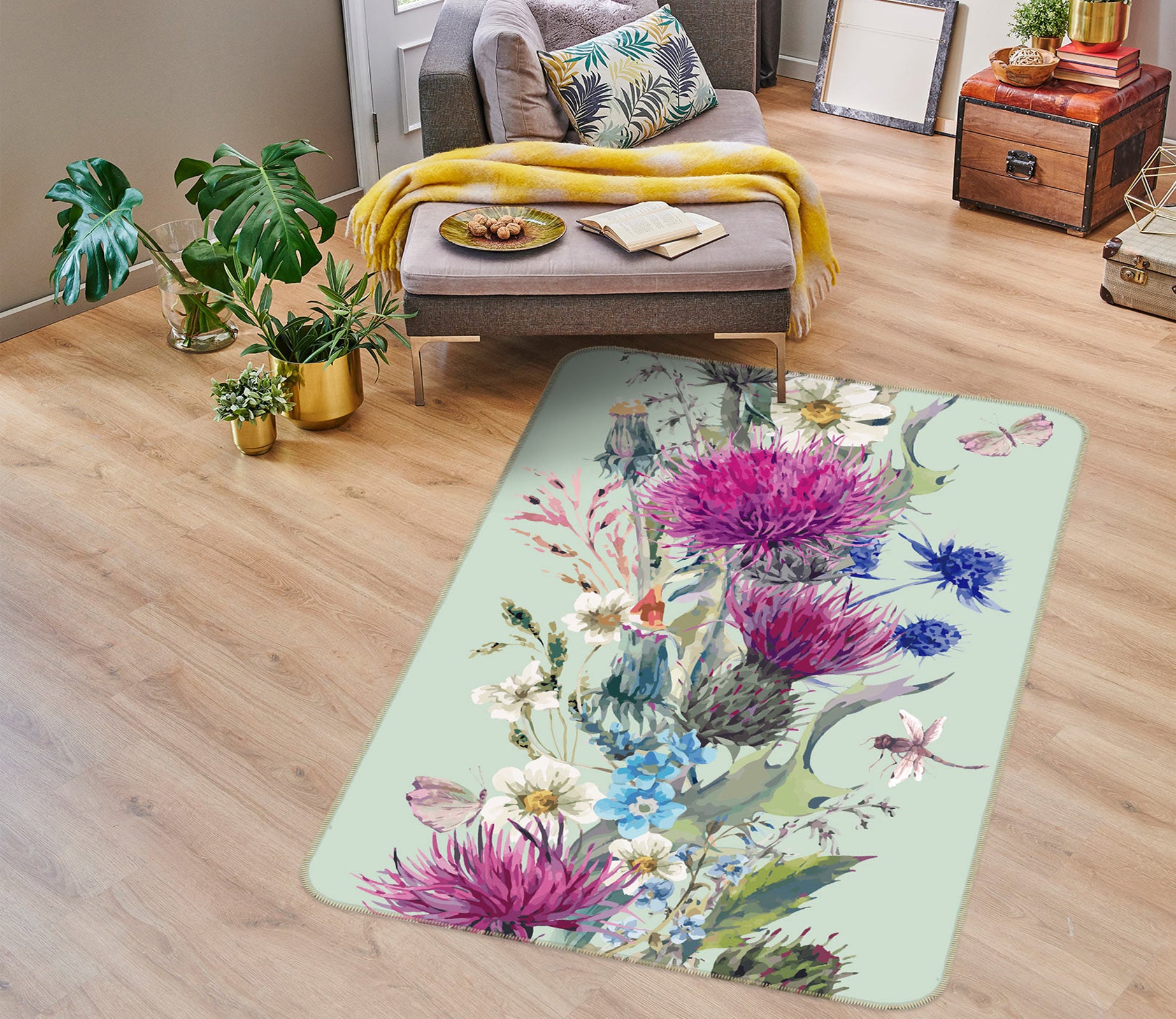 3D Flowers 33057 Non Slip Rug Mat