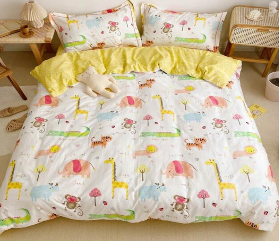 3D Giraffe Elephant 5043 Bed Pillowcases Quilt