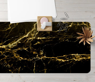 3D Black Gold Marble 18006 Desk Mat
