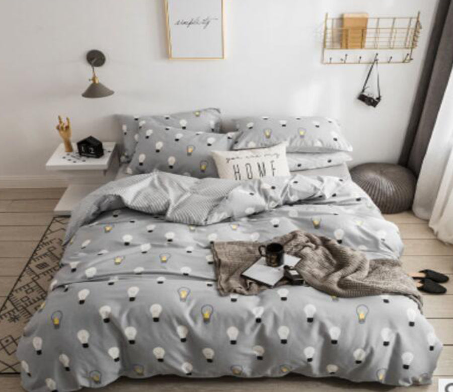 3D Gray Background Light Bulb 15078 Bed Pillowcases Quilt
