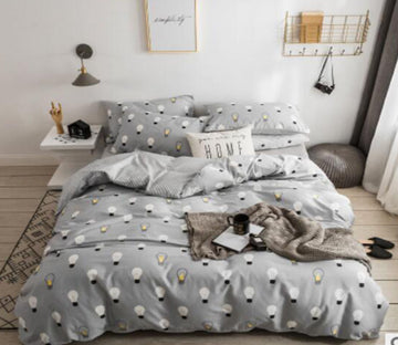 3D Gray Background Light Bulb 15078 Bed Pillowcases Quilt