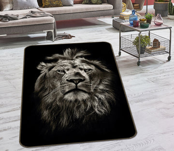 3D Black Lion 192 Animal Non Slip Rug Mat