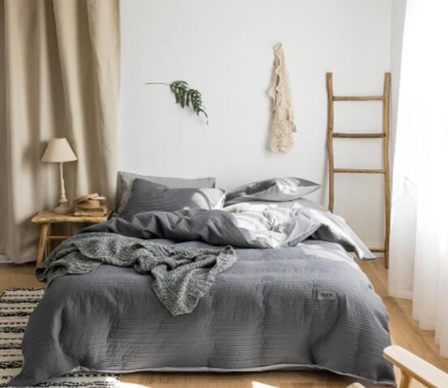 3D Dark Gray 30108 Bed Pillowcases Quilt