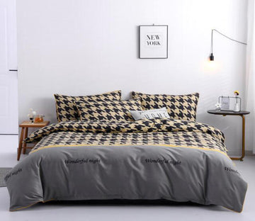 3D Houndstooth 2005 Bed Pillowcases Quilt