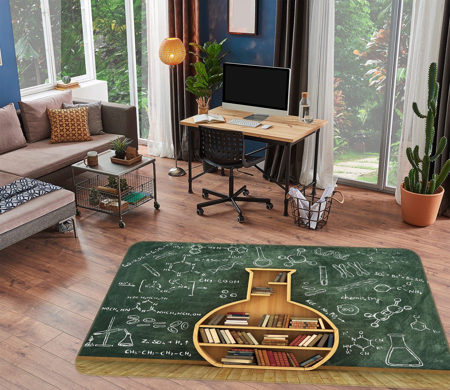 3D Bookshelf 77127 Non Slip Rug Mat