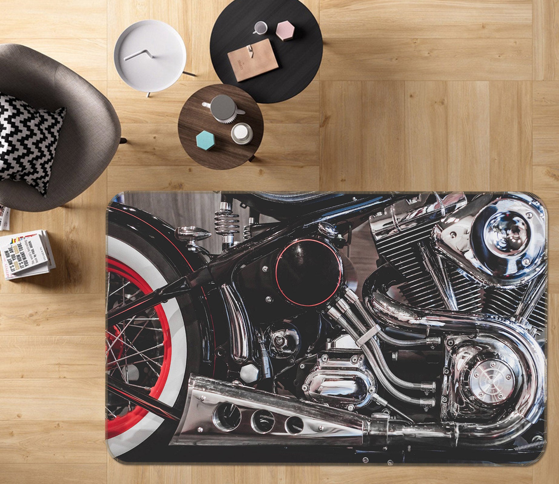 3D Motorcycle Interior 68010 Vehicle Non Slip Rug Mat