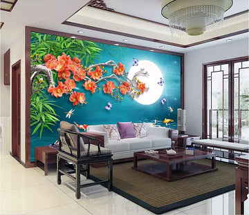 3D Moon Flower 1559 Wall Murals Wallpaper AJ Wallpaper 2 