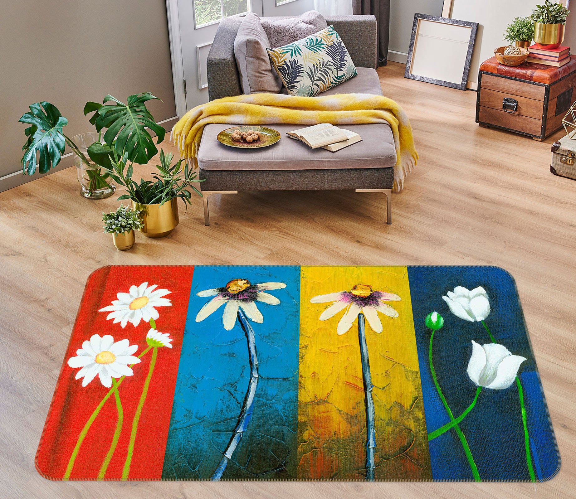 3D Flowers 75147 Non Slip Rug Mat