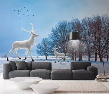 3D Forest Deer 1484 Wall Murals Wallpaper AJ Wallpaper 2 