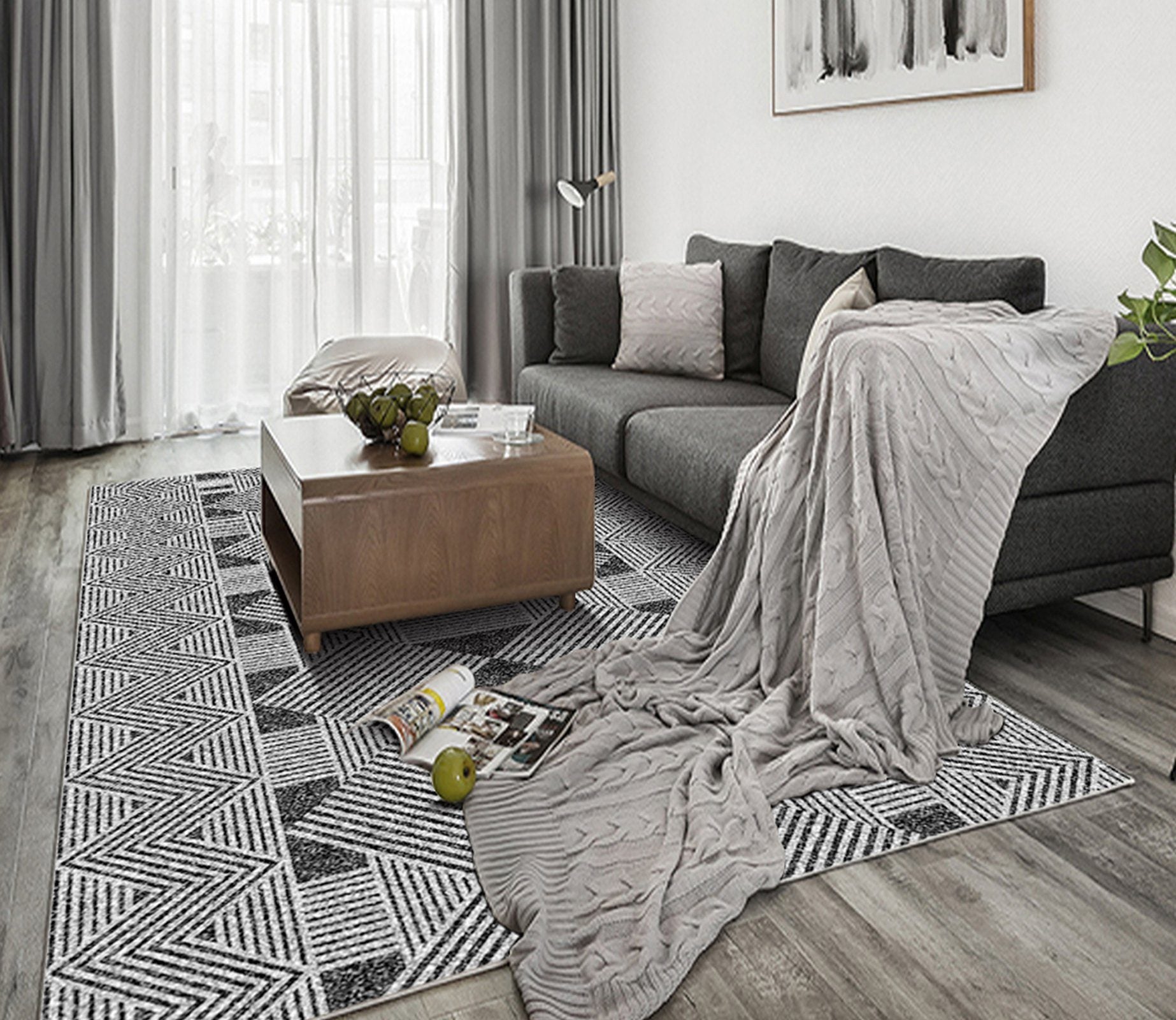 3D Black Strips WG069 Non Slip Rug Mat Mat AJ Creativity Home 