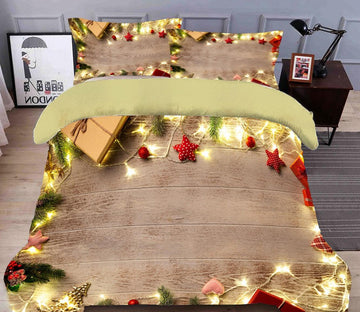 3D String Lights 45117 Christmas Quilt Duvet Cover Xmas Bed Pillowcases