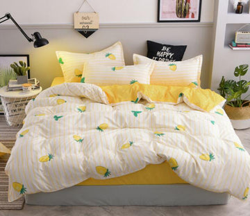 3D Yellow Strawberry 13128 Bed Pillowcases Quilt