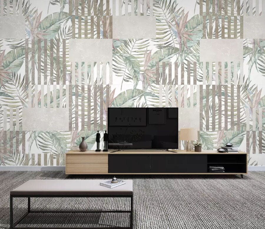 3D Grey Leaves 2150 Wall Murals Wallpaper AJ Wallpaper 2 