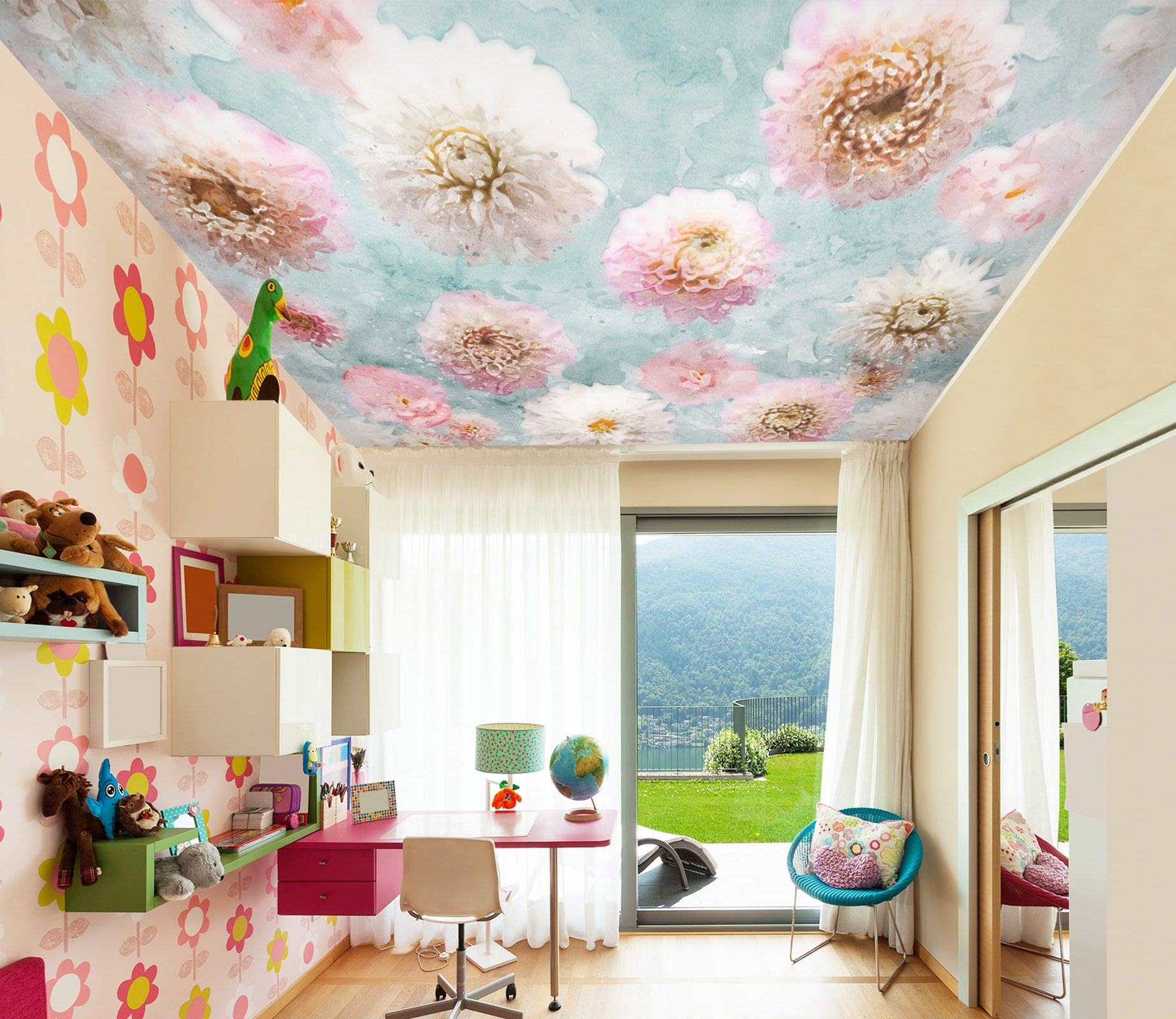 3D Flower Bud 2580 Assaf Frank Ceiling Wallpaper Murals