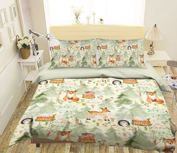 3D Deer Hedgehog 237 Uta Naumann Bedding Bed Pillowcases Quilt Quiet Covers AJ Creativity Home 