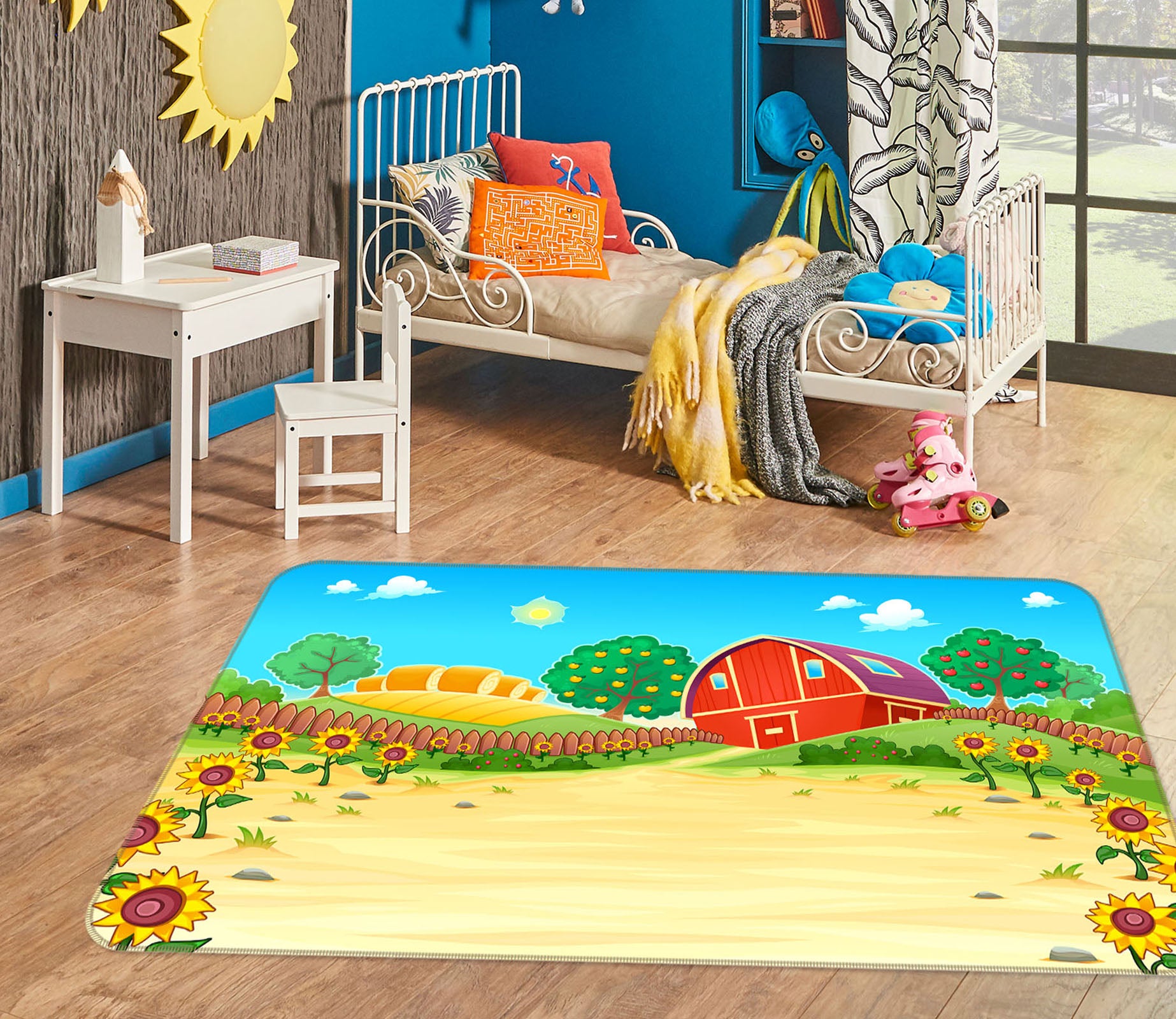 3D Cartoons Sunflower 36140 Non Slip Rug Mat