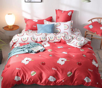3D Red Bottom Pig 3193 Bed Pillowcases Quilt