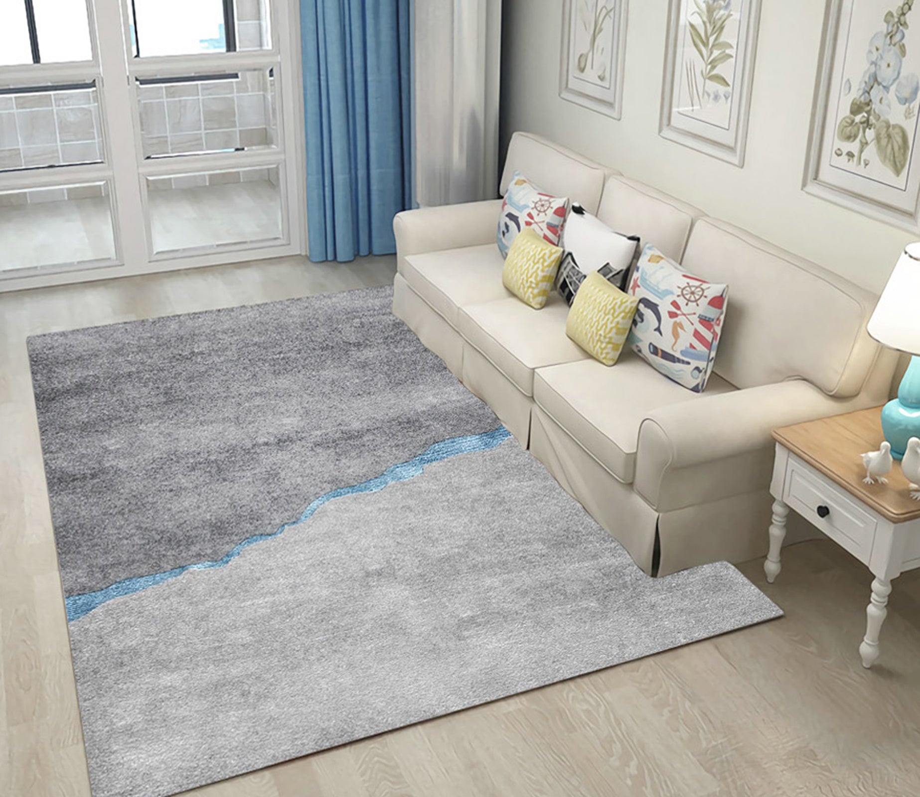 3D Modern Gray WG043 Non Slip Rug Mat Mat AJ Creativity Home 