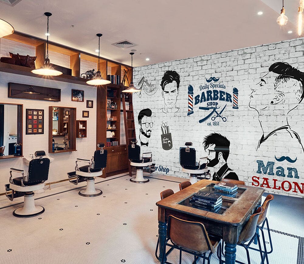 3D Short Hair Style 1476 Barber Shop Wall Murals Wallpaper AJ Wallpaper 2 