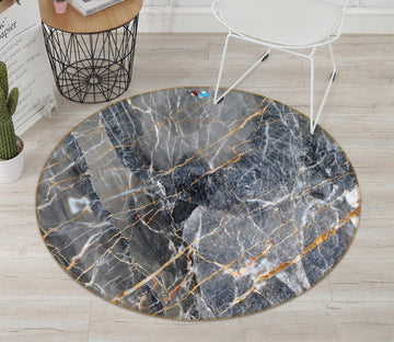 3D Gray Marble Texture 532 Round Non Slip Rug Mat Mat AJ Creativity Home 