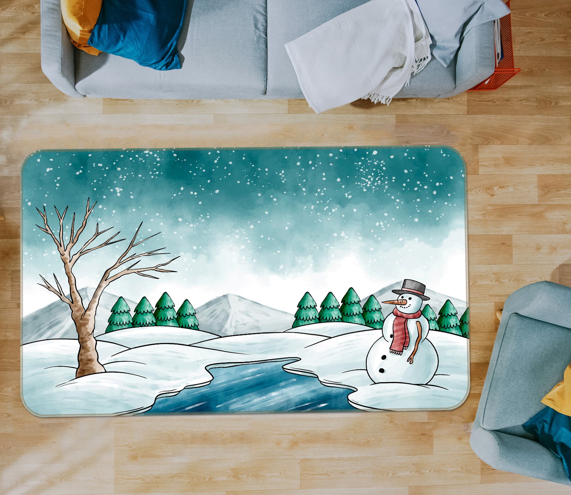 3D Snowman 30201 Non Slip Rug Mat