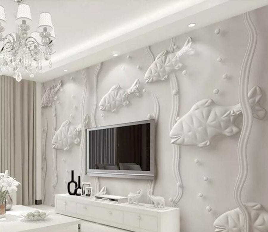 3D Carving Fish WC090 Wall Murals Wallpaper AJ Wallpaper 2 