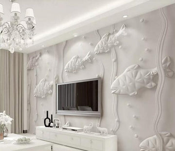 3D Carving Fish WC090 Wall Murals Wallpaper AJ Wallpaper 2 