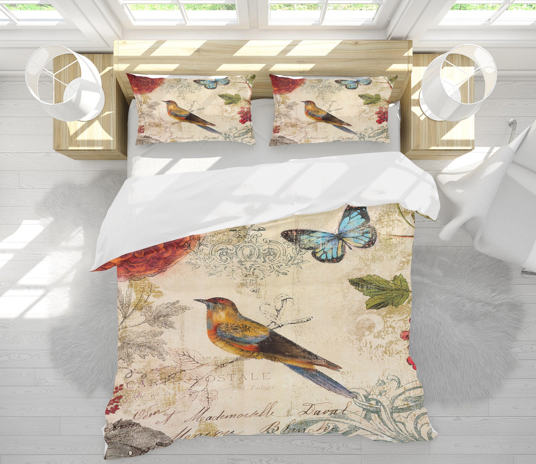 3D Bird Butterfly 60116 Bed Pillowcases Quilt