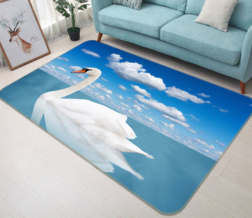 3D Swan Lake 080 Animal Non Slip Rug Mat