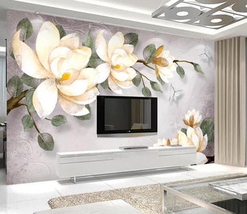 3D White Flowers 006 Wall Murals Wallpaper AJ Wallpaper 2 