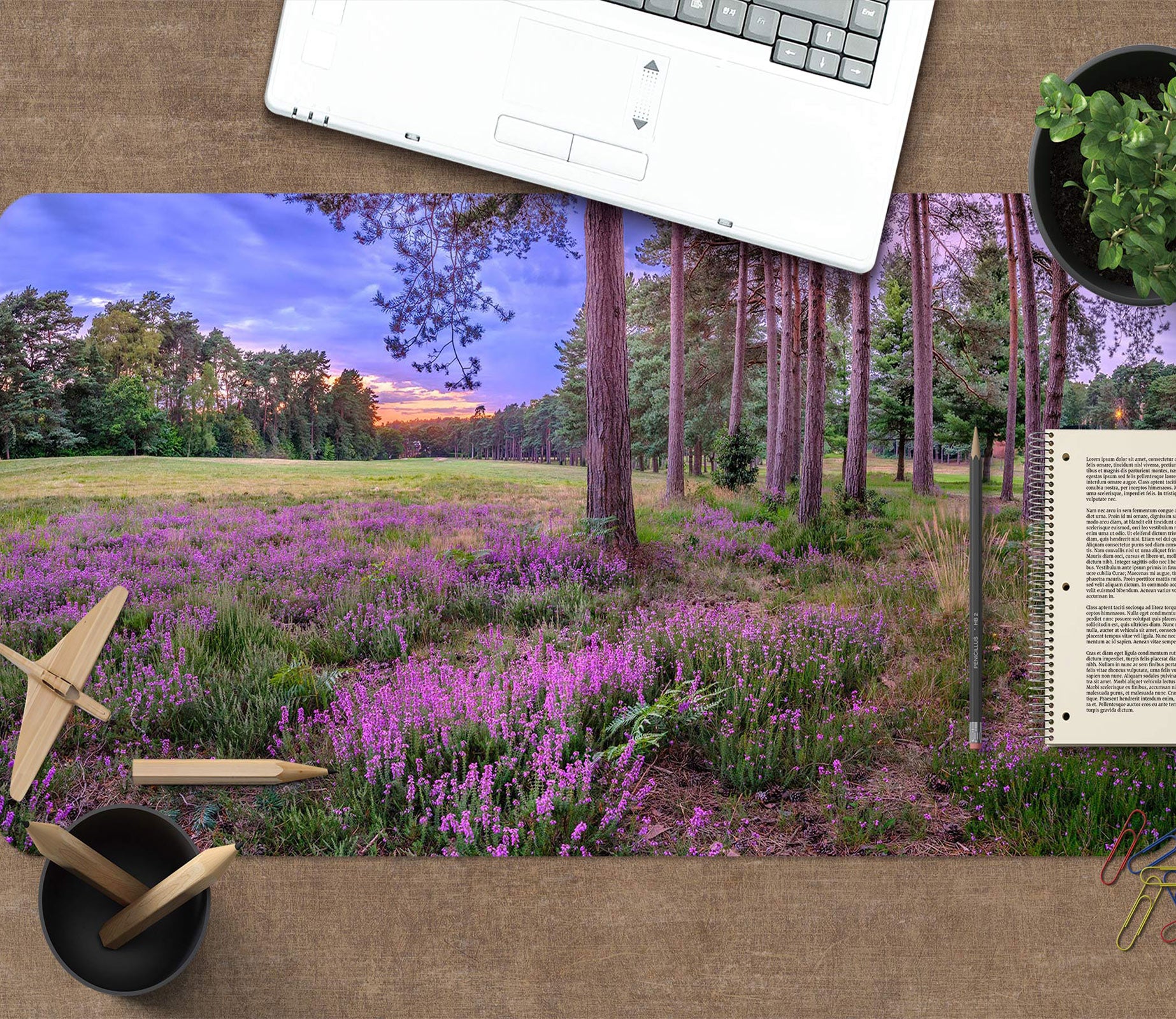 3D Flower Bush Grass Tree 12436 Assaf Frank Desk Mat