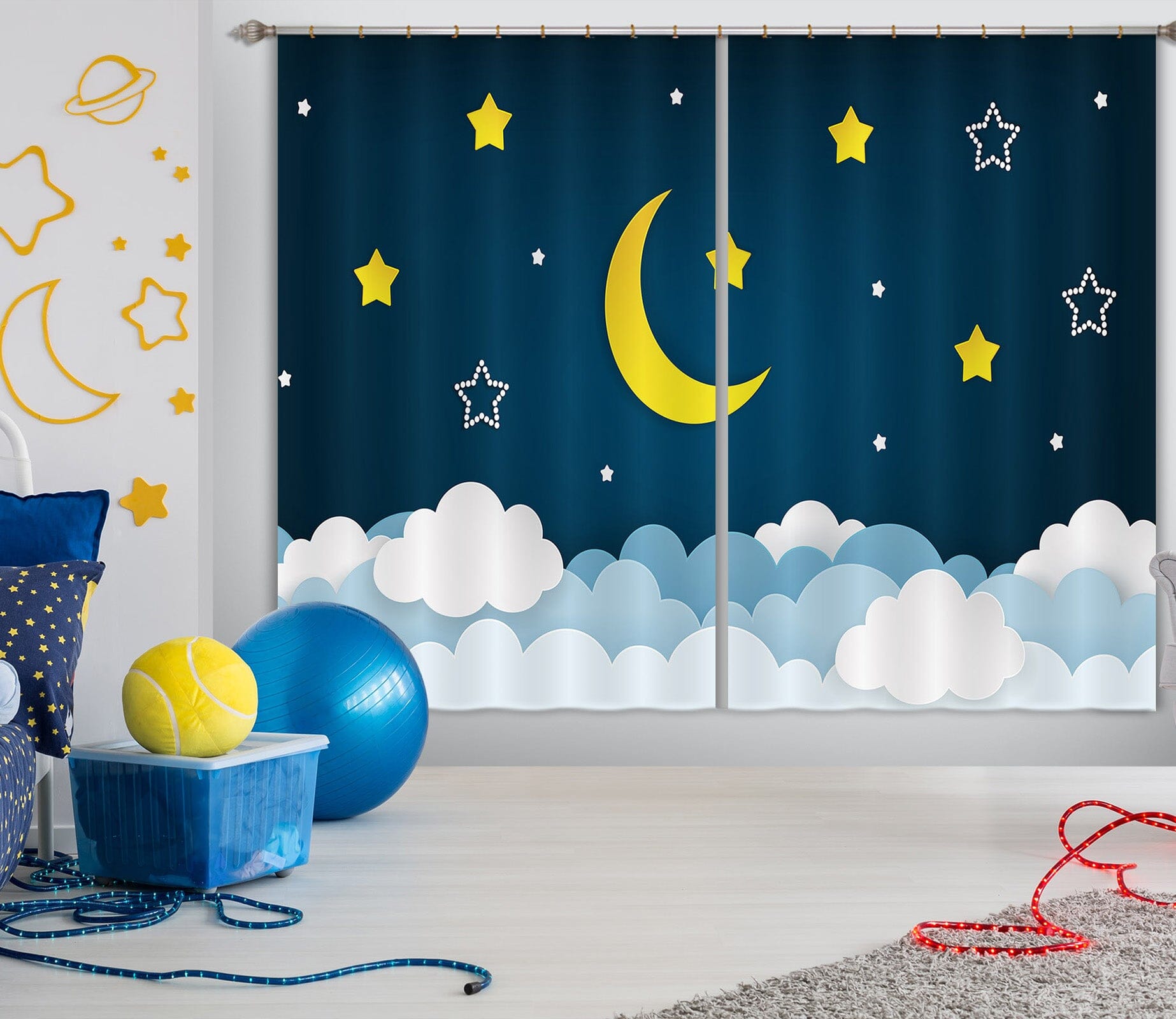 3D Silent Night Sky 786 Curtains Drapes Wallpaper AJ Wallpaper 