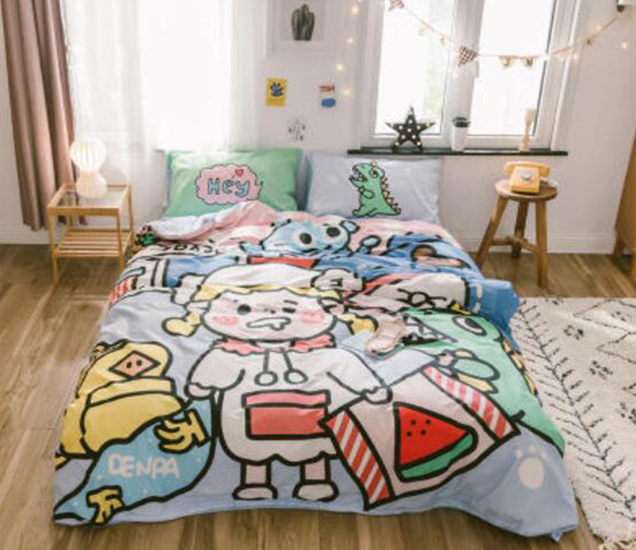 3D Cartoon Doll 30137 Bed Pillowcases Quilt