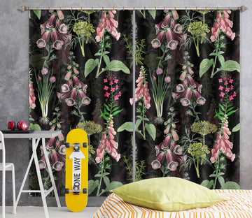 3D Purple Flower 265 Uta Naumann Curtain Curtains Drapes