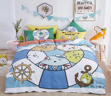 3D Cartoon Survival Ring Animals 5048 Bed Pillowcases Quilt