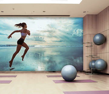 3D Girl Jumping 232 Wall Murals Wallpaper AJ Wallpaper 2 