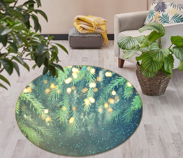 3D Branches 54151 Christmas Round Non Slip Rug Mat Xmas