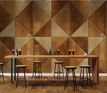 3D Wooden Triangle 2500 Wall Murals Wallpaper AJ Wallpaper 2 