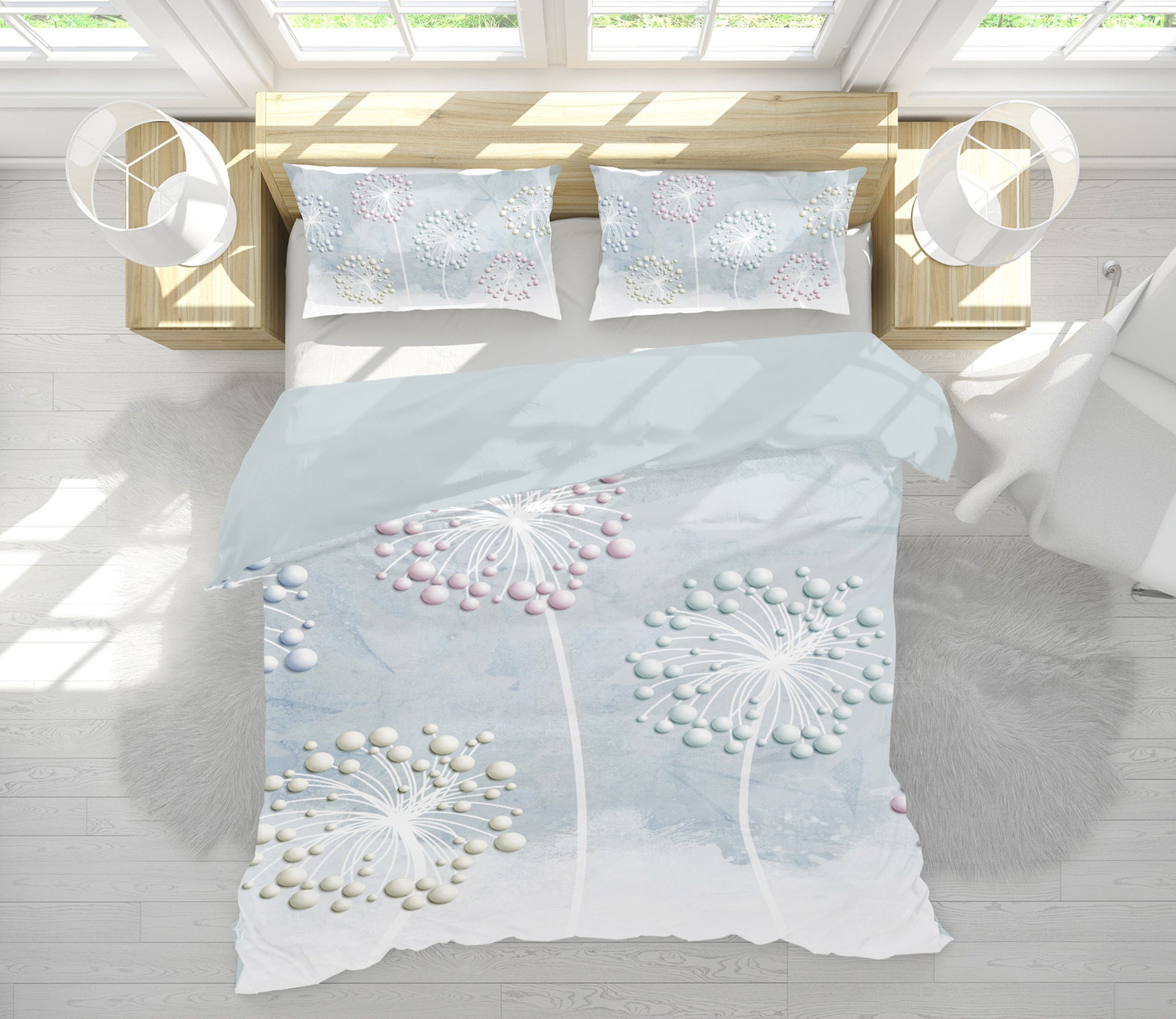 3D Dandelion 12096 Bed Pillowcases Quilt