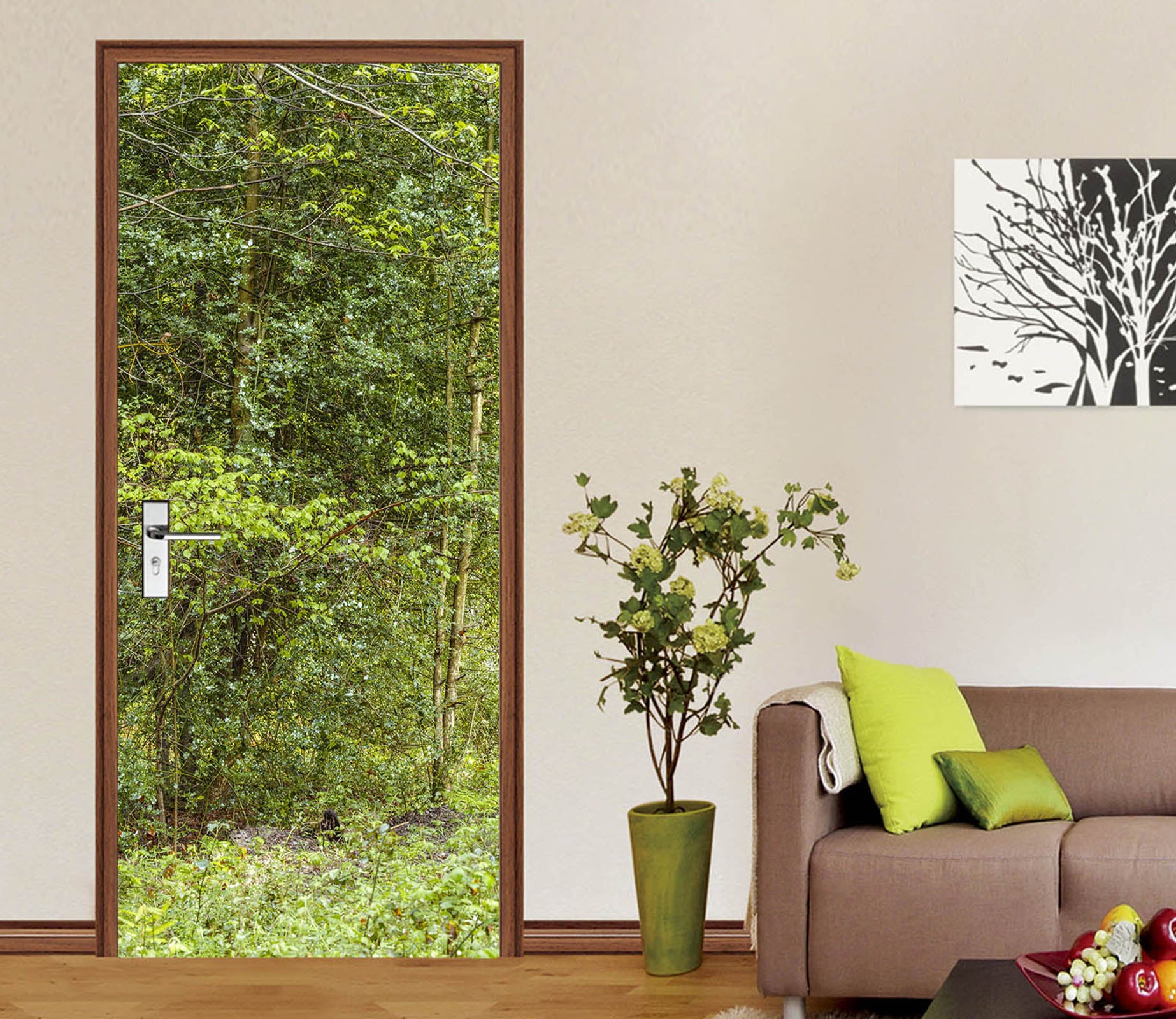 3D Green Wood 5176 Assaf Frank Door Mural