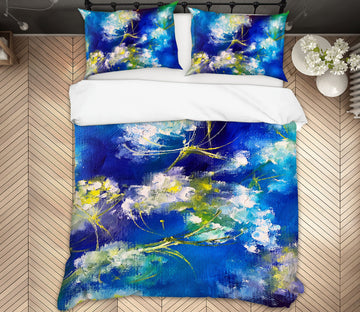3D Blue Painted Flower 621 Skromova Marina Bedding Bed Pillowcases Quilt